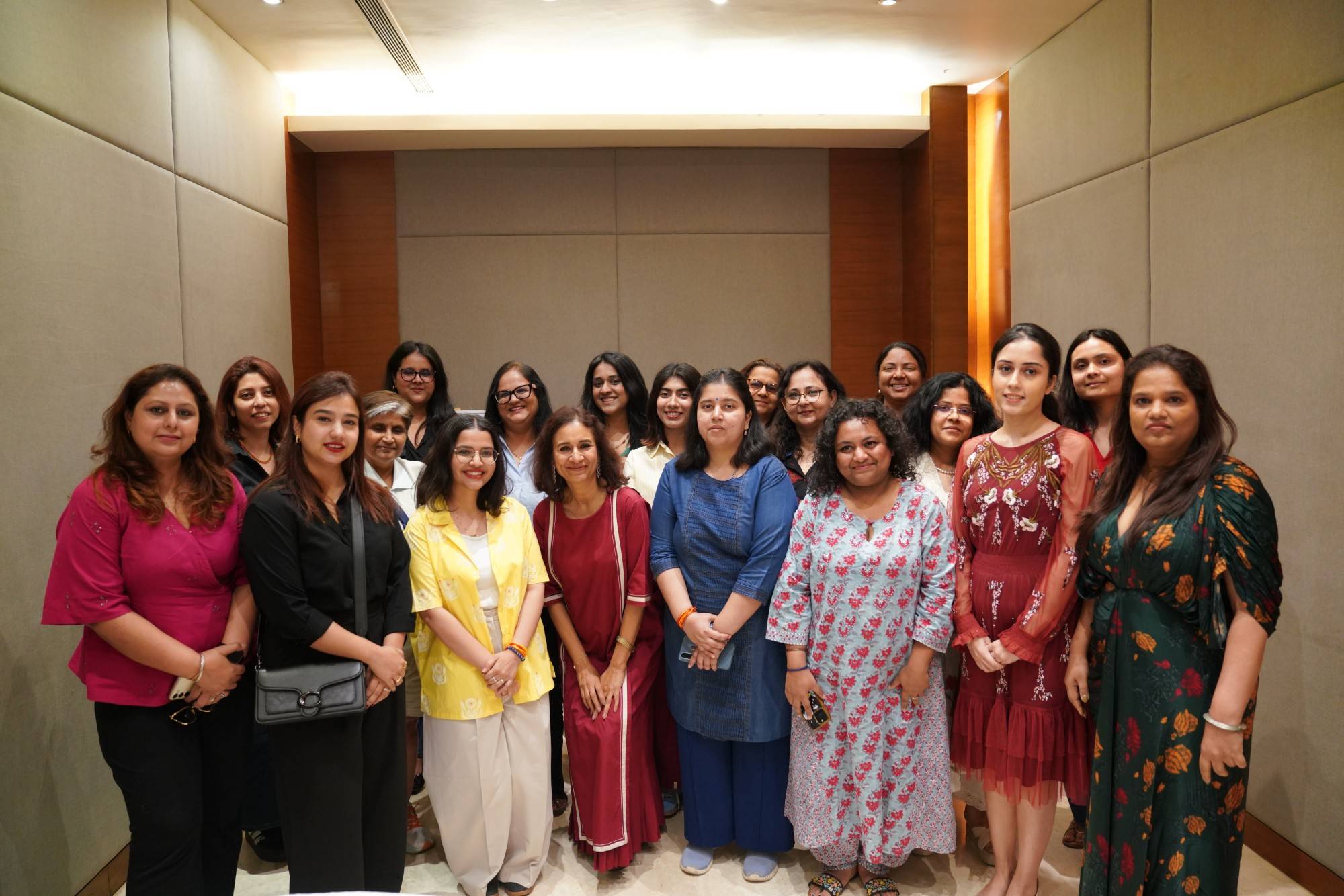 Women founders building connections at event